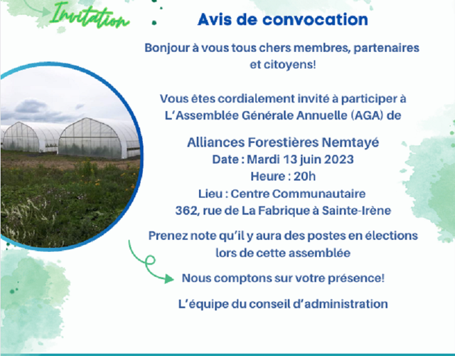 Avis de convocation