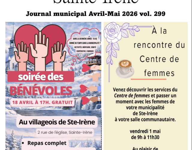 Journal avril et mai 2026